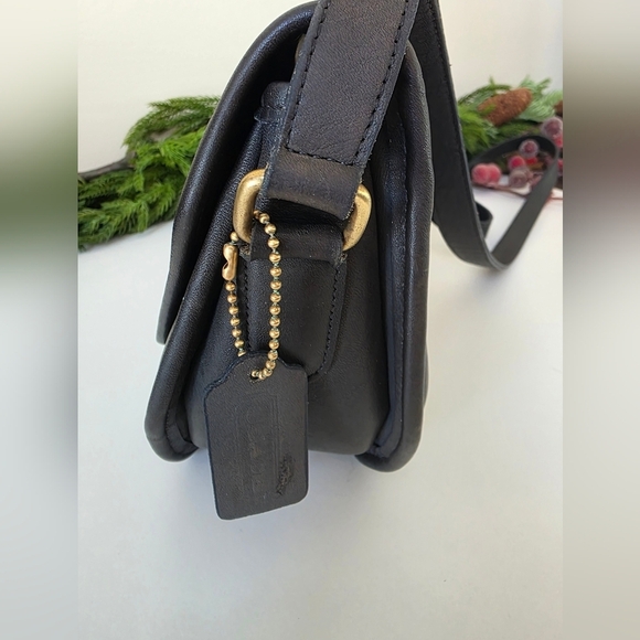 Vintage Coach Geometric Vista Crossbody/Shoulder Bag In Black Leather - Picture 7 of 15